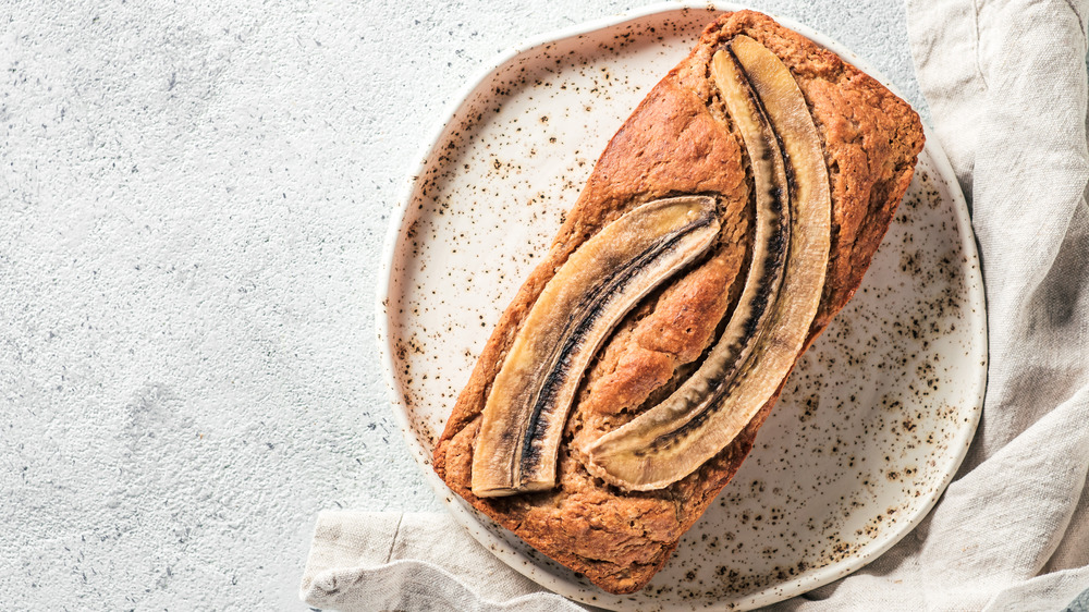 Rustic loaf of banana bread 