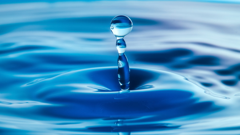 drop of water and ripples