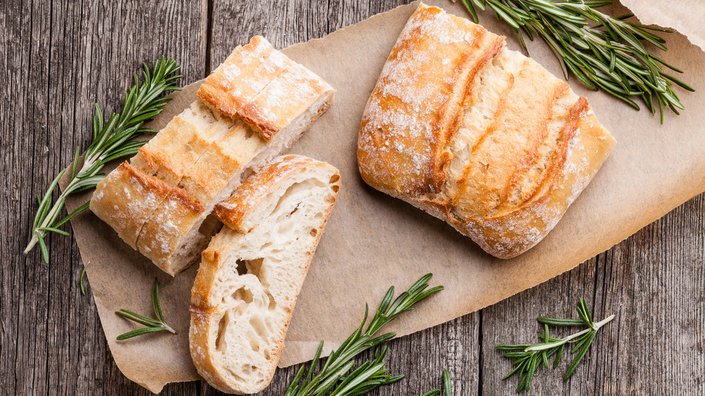 A loaf of ciabatta bread