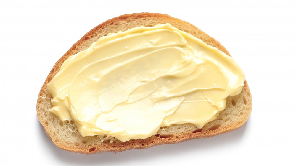 Butter spread on bread