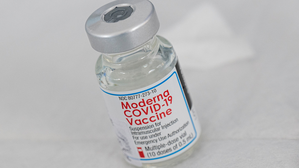 vial of Moderna vaccine
