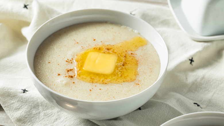 Cream of Wheat with melted butter on top 