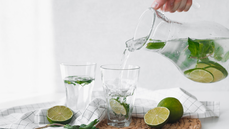 Pitcher of water and glasses of water