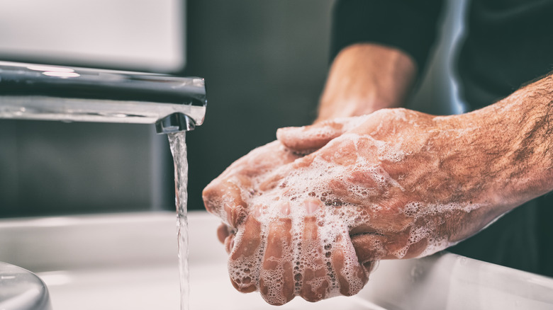 washing hands