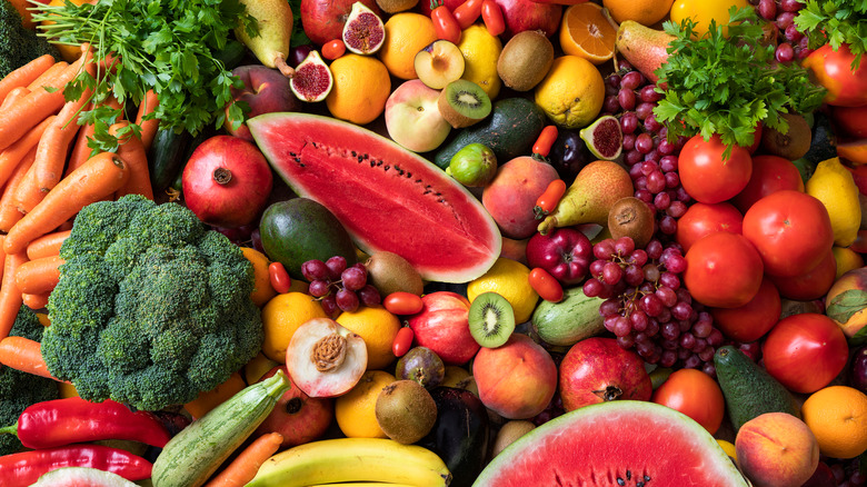 Variety of fruits and vegetables