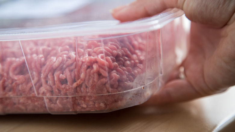 A package of ground beef