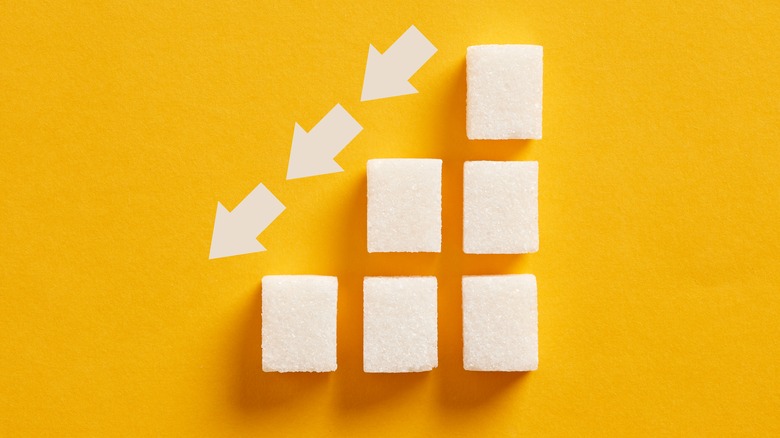 blocks of sugar on table