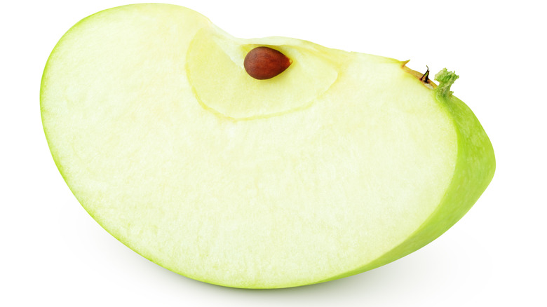 Close-up of apple slice with seed