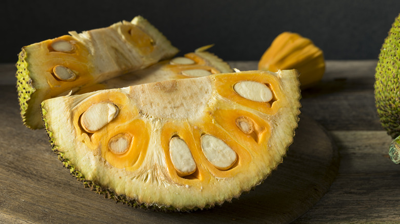 slices of jackfruit on table