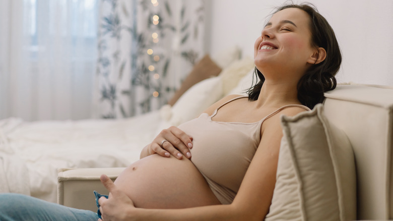 Relaxed pregnant woman