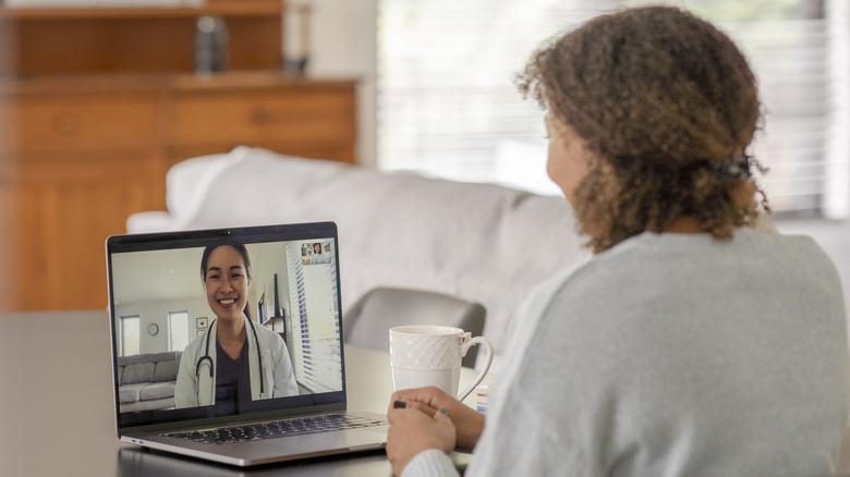 patient talking with doctor in telehealth visit