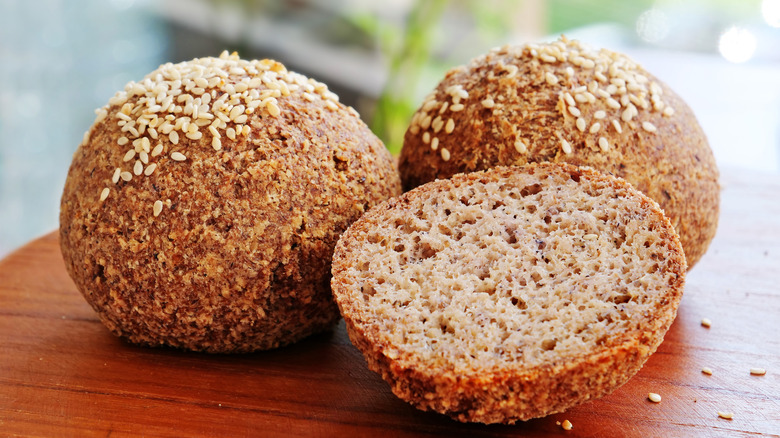 Keto bread rolls on table