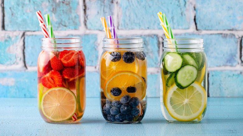 jars of fruit-infused water