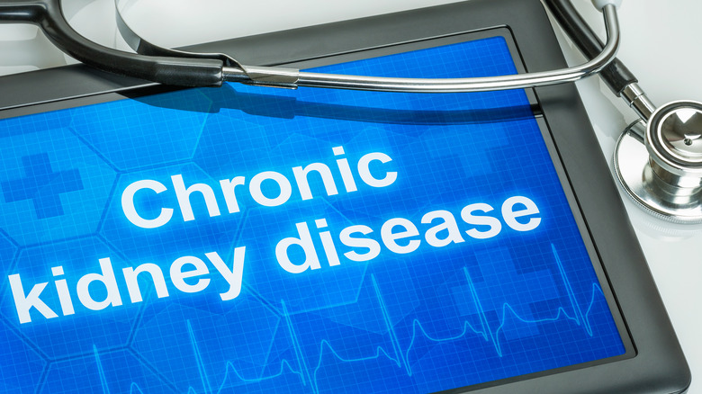Chronic kidney disease on a tablet's screen