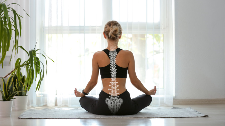 Woman sitting up straight