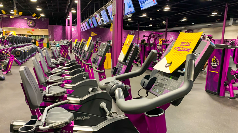 gym equipment lined up 