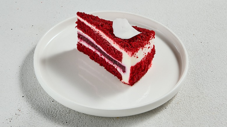 Slice of red cake