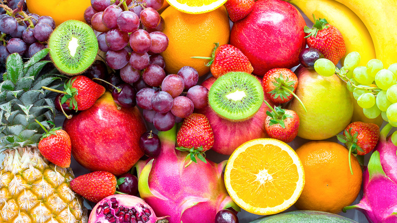 A large assortment of fruit