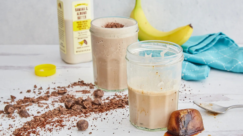 Trader Joe's banana and almond butter protein smoothie