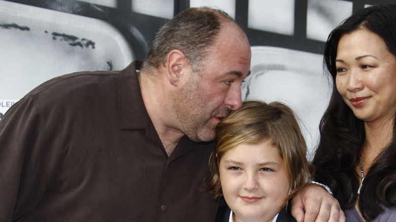 James Gandolfini with his wife and youngest son 