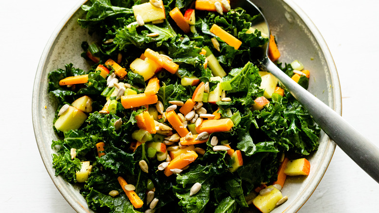 Healthy Kale Apple Cheddar Salad Recipe