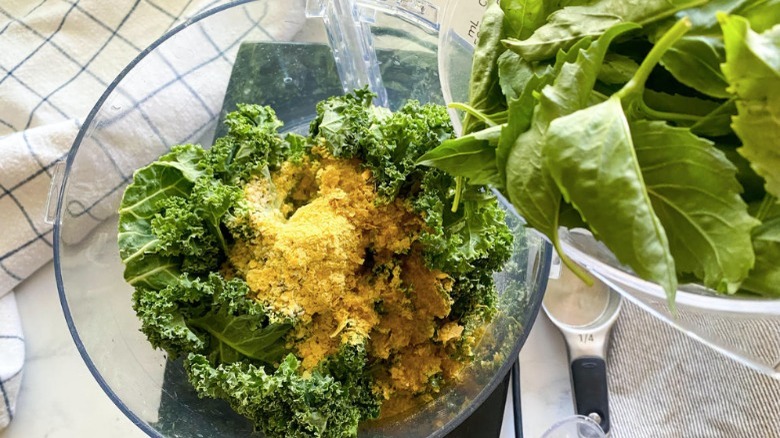 kale in food processor