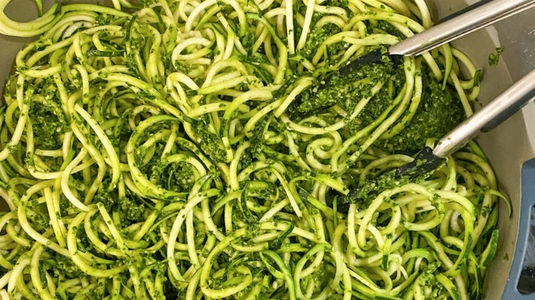 kale pesto on zoodles