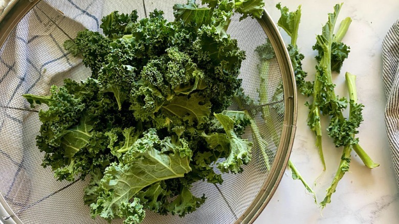 kale removed from stems
