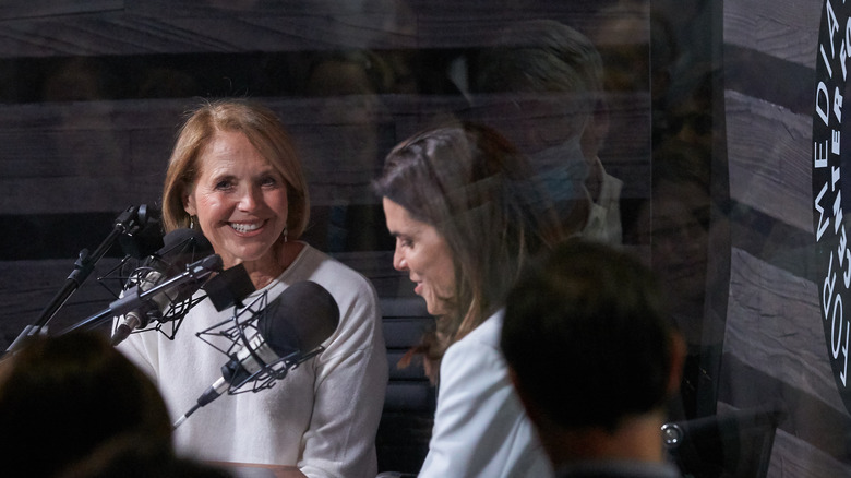 Katie Couric and Diane Reidy-Lagunes M.D. recording podcast