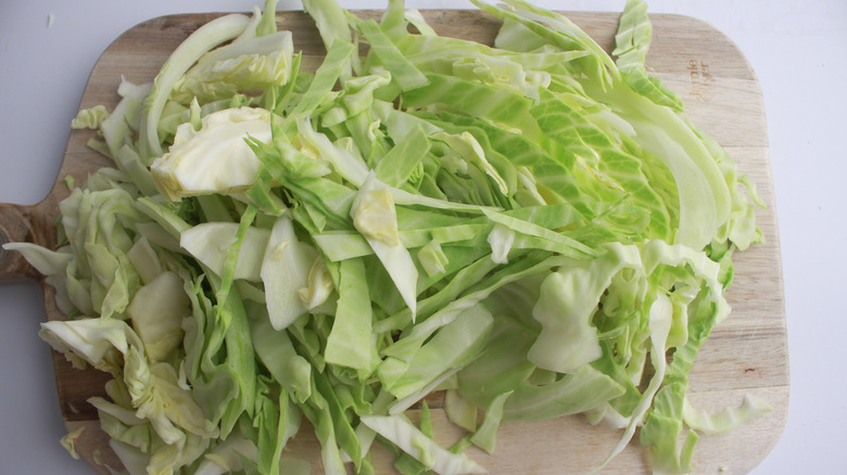 cabbage on a cutting board 