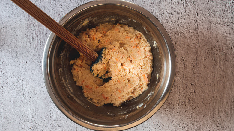 keto biscuit dough in bowl