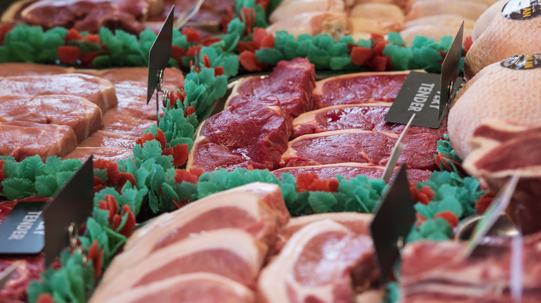 Raw meat selection