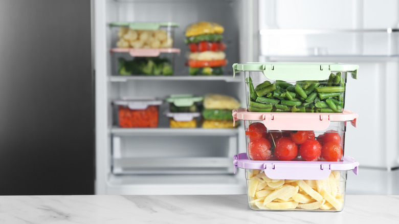 food storage containers on countertop