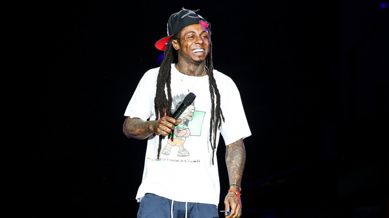Lil Wayne performing on stage