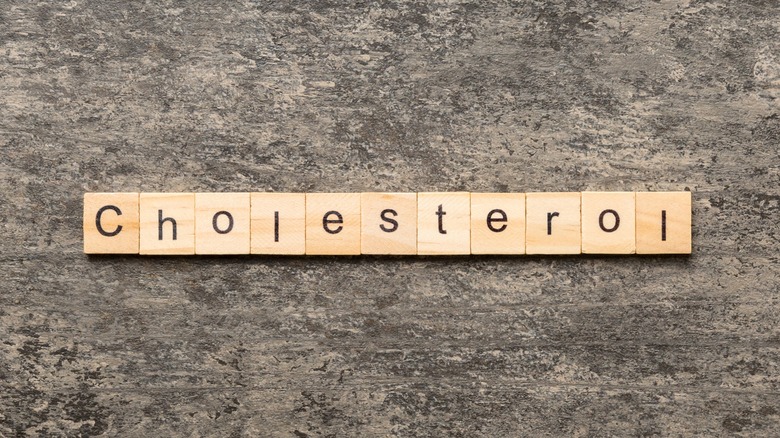 cholesterol written in wood blocks