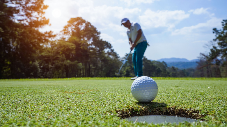 man playing golf