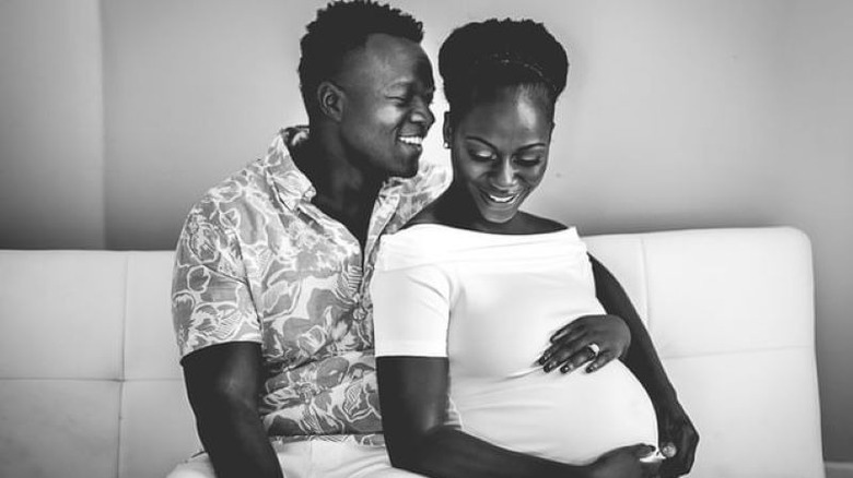 Layo George and her husband posing