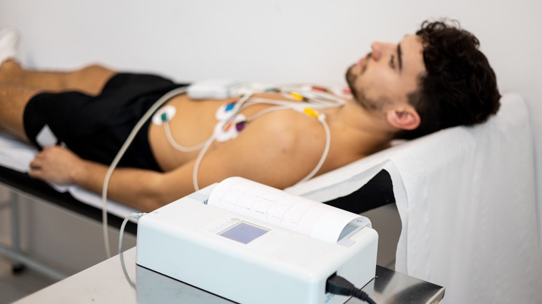 young man getting an ECG