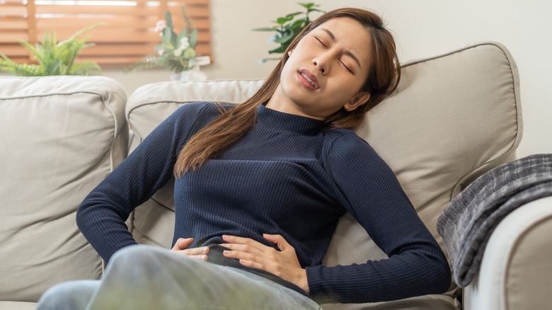 woman with painful stomach
