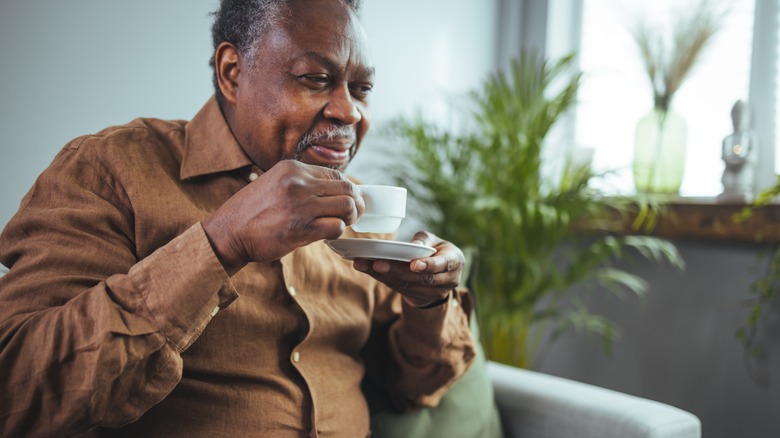 Man drinking tea