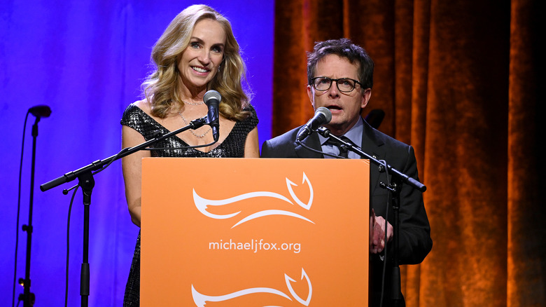 Tracy Pollan and Michael J. Fox at benefit for the Michael J. Fox Foundation