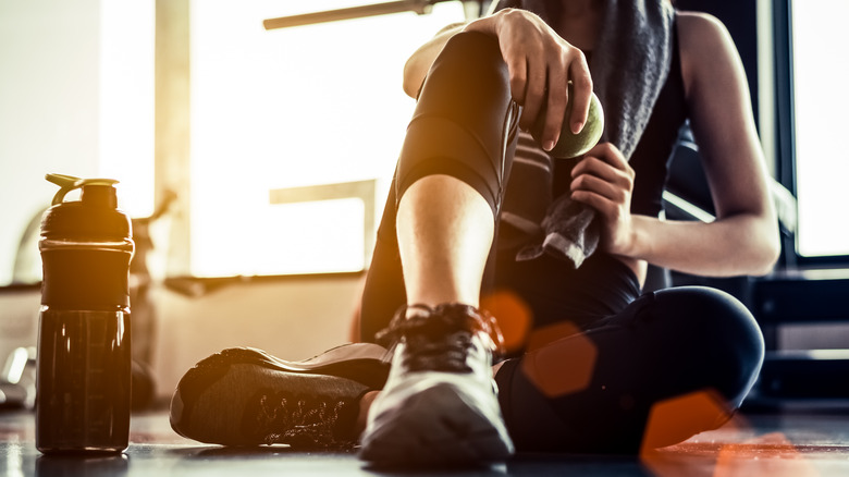 person resting after workout