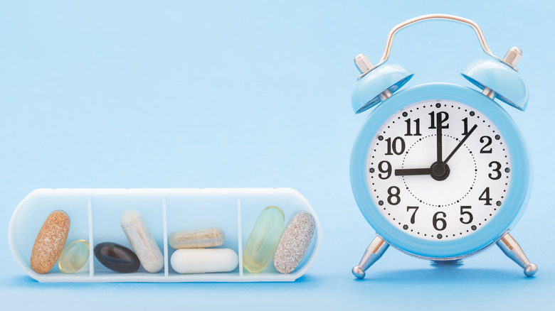 pill organizer and clock