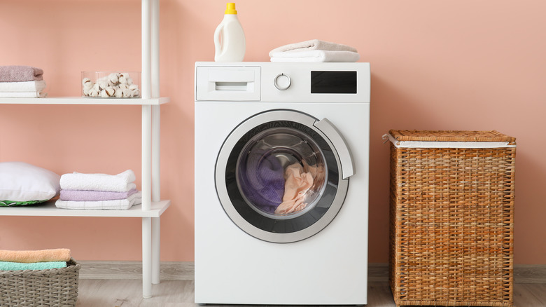 washing machine in laundry room