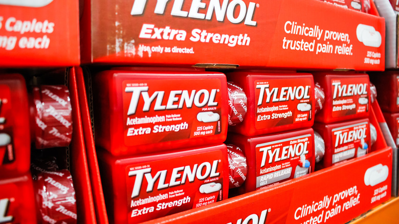 store shelves stocked with Tylenol