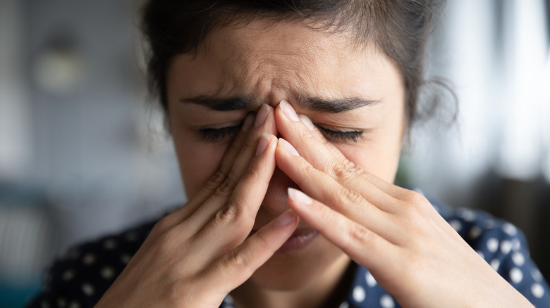 A young woman suffering anxiety