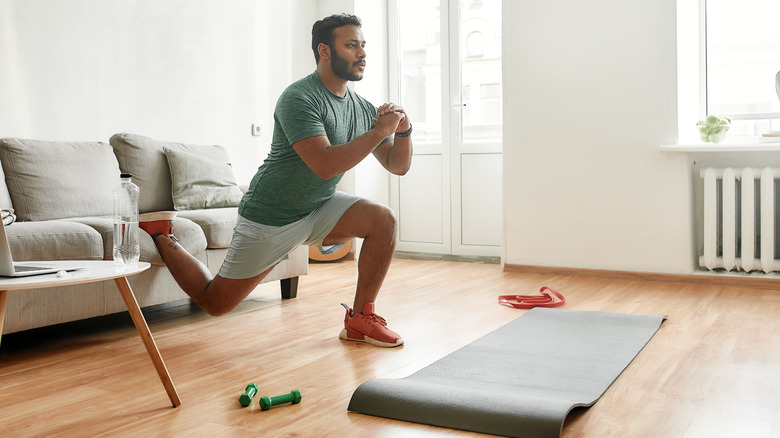 man doing workout in the morning