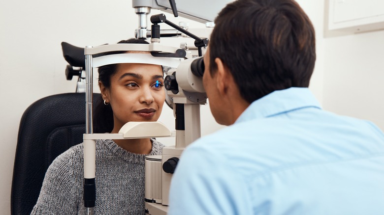 woman getting an eye exam