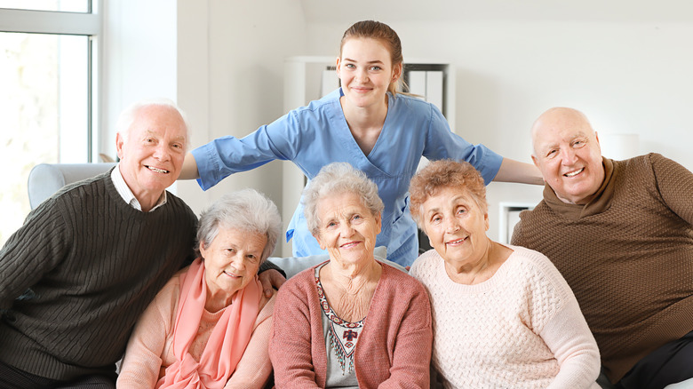 Elderly people in nursing home