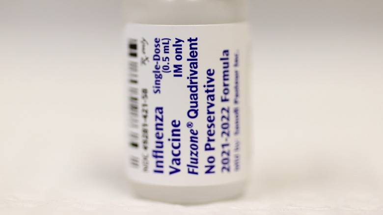 Vial of the influenza vaccine